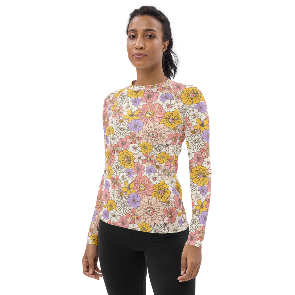 Women's Pink Yellow Purple Long Sleeve Rash Guard Swim Shirt – Buttery Soft, Sun Safe UPF 50+ Protection, Quick Dry & 4-Way Stretch Comfort