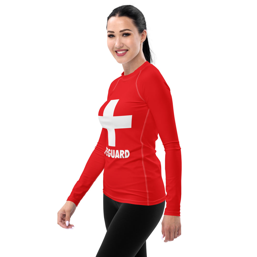 Women's Lifeguard Long Sleeve Rash Guard Swim Shirt – Buttery Soft, Sun Safe UPF 50+ Protection, Quick Dry & 4-Way Stretch Comfort