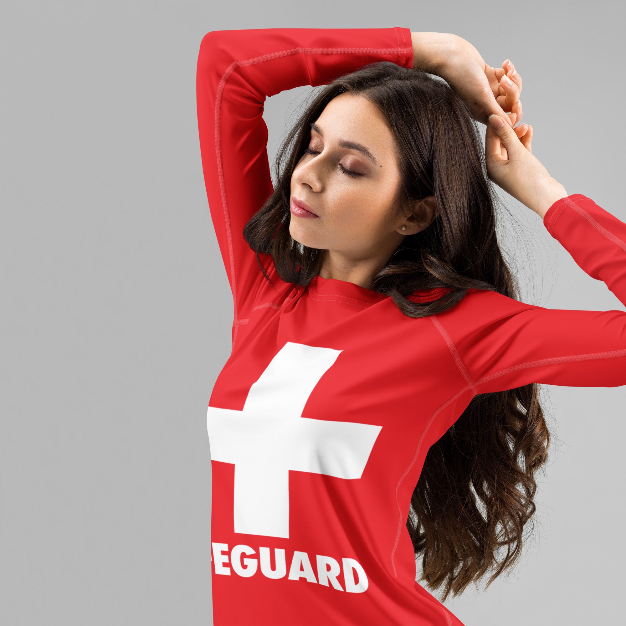 Women's Lifeguard Long Sleeve Rash Guard Swim Shirt – Buttery Soft, Sun Safe UPF 50+ Protection, Quick Dry & 4-Way Stretch Comfort