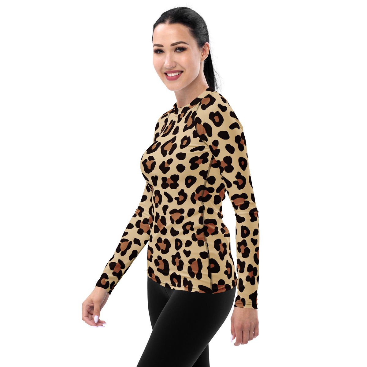 Women's Animal Print Long Sleeve Rash Guard Swim Shirt – Buttery Soft, Sun Safe UPF 50+ Protection, Quick Dry & 4-Way Stretch Comfort