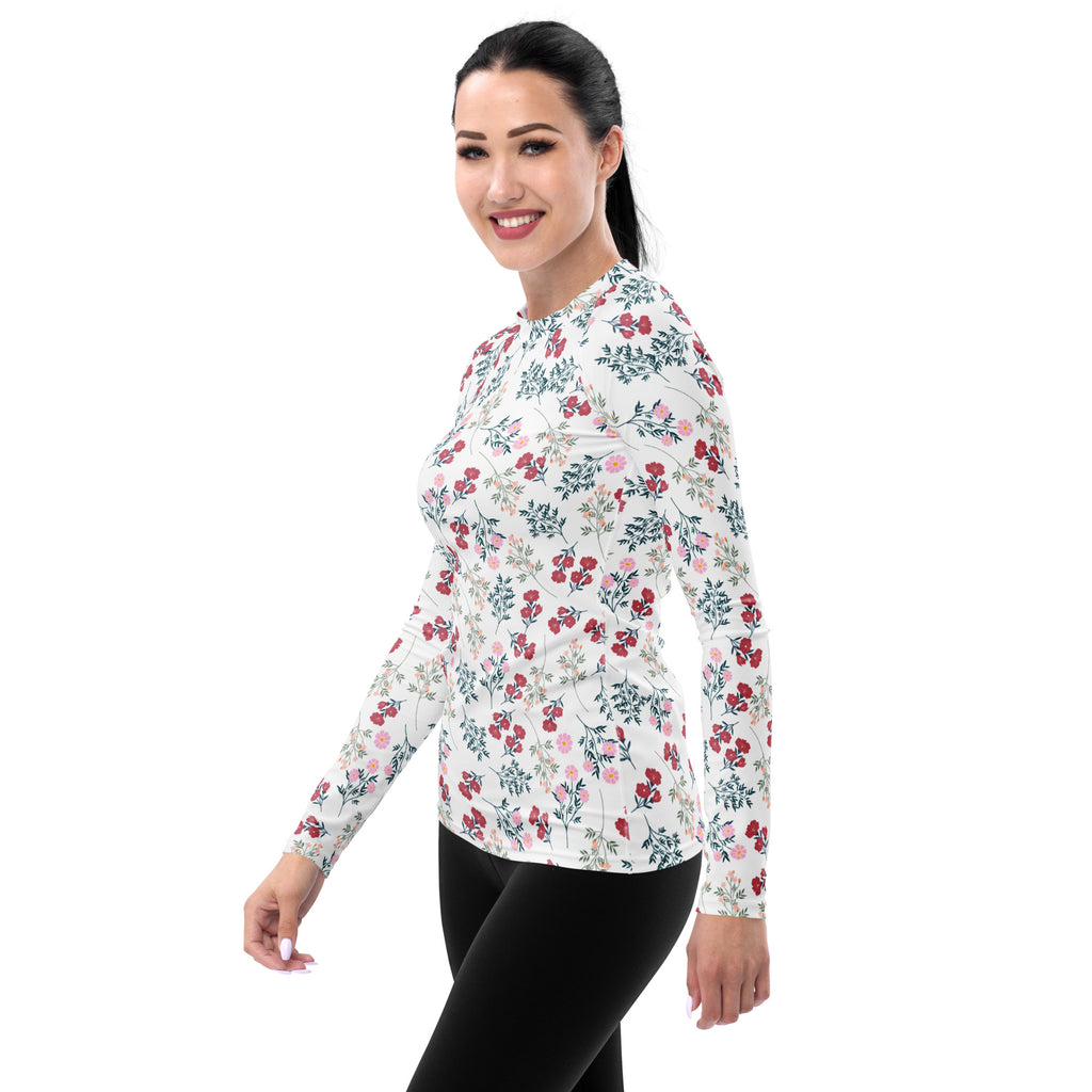Women's Wildflower Long Sleeve Rash Guard Swim Shirt – Buttery Soft, Sun Safe UPF 50+ Protection, Quick Dry & 4-Way Stretch Comfort