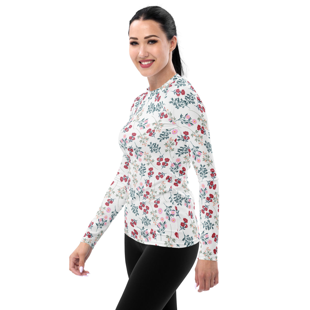 Women's Wildflower Long Sleeve Rash Guard Swim Shirt – Buttery Soft, Sun Safe UPF 50+ Protection, Quick Dry & 4-Way Stretch Comfort