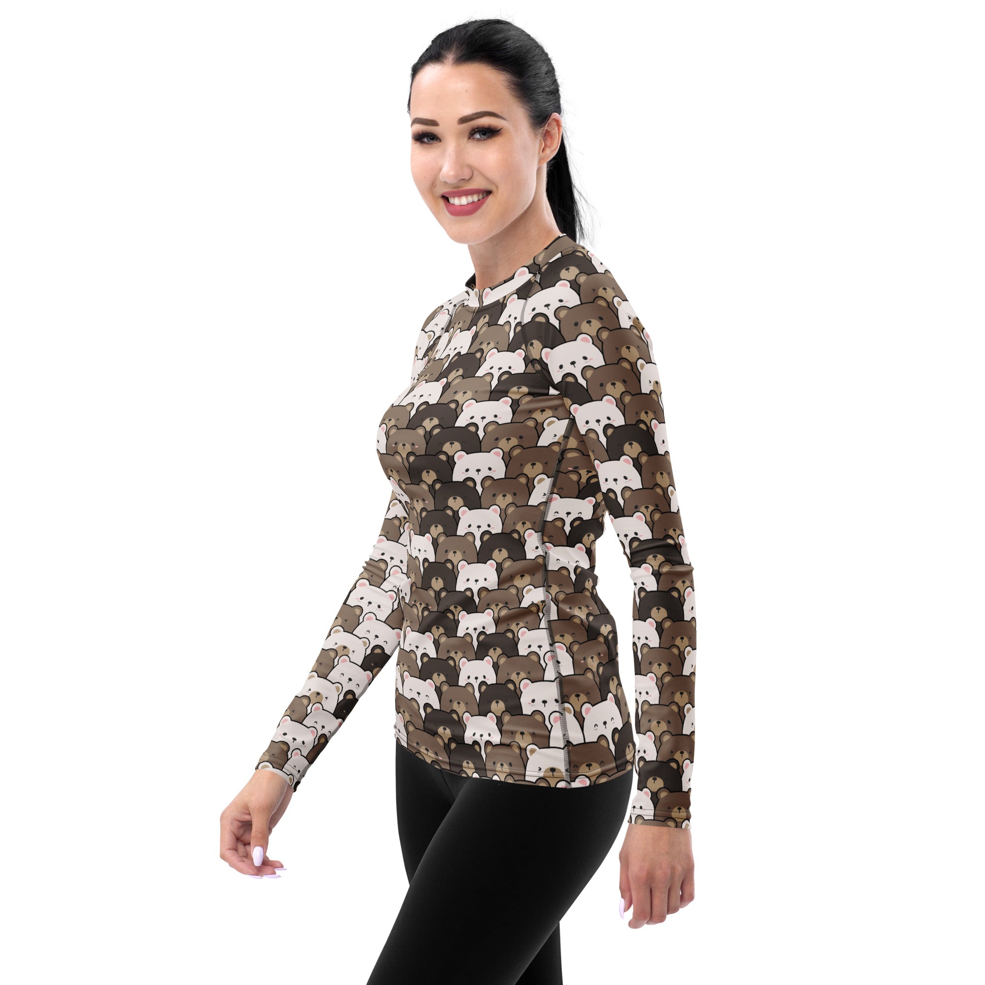Women's Bear Long Sleeve Rash Guard Swim Shirt – Buttery Soft, Sun Safe UPF 50+ Protection, Quick Dry & 4-Way Stretch Comfort