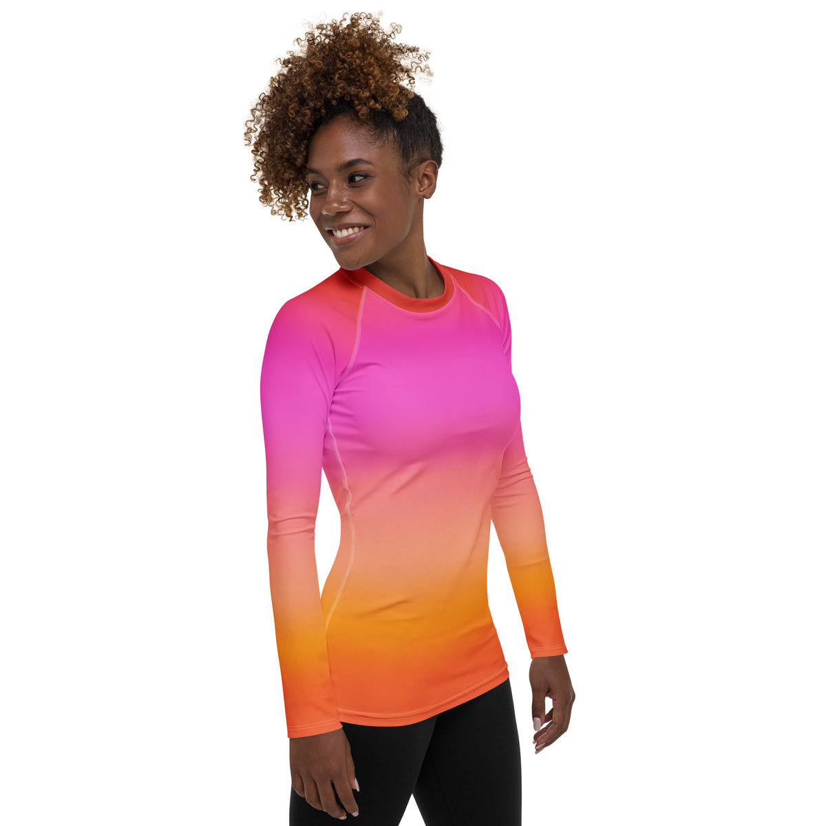 Women's Sunset Ombre Long Sleeve Rash Guard Swim Shirt – Buttery Soft, Sun Safe UPF 50+ Protection, Quick Dry & 4-Way Stretch Comfort