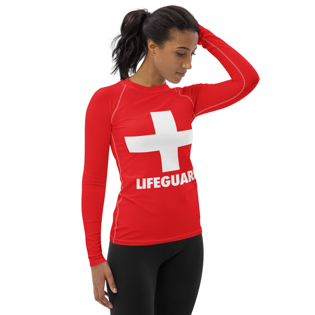 Women's Lifeguard Long Sleeve Rash Guard Swim Shirt – Buttery Soft, Sun Safe UPF 50+ Protection, Quick Dry & 4-Way Stretch Comfort