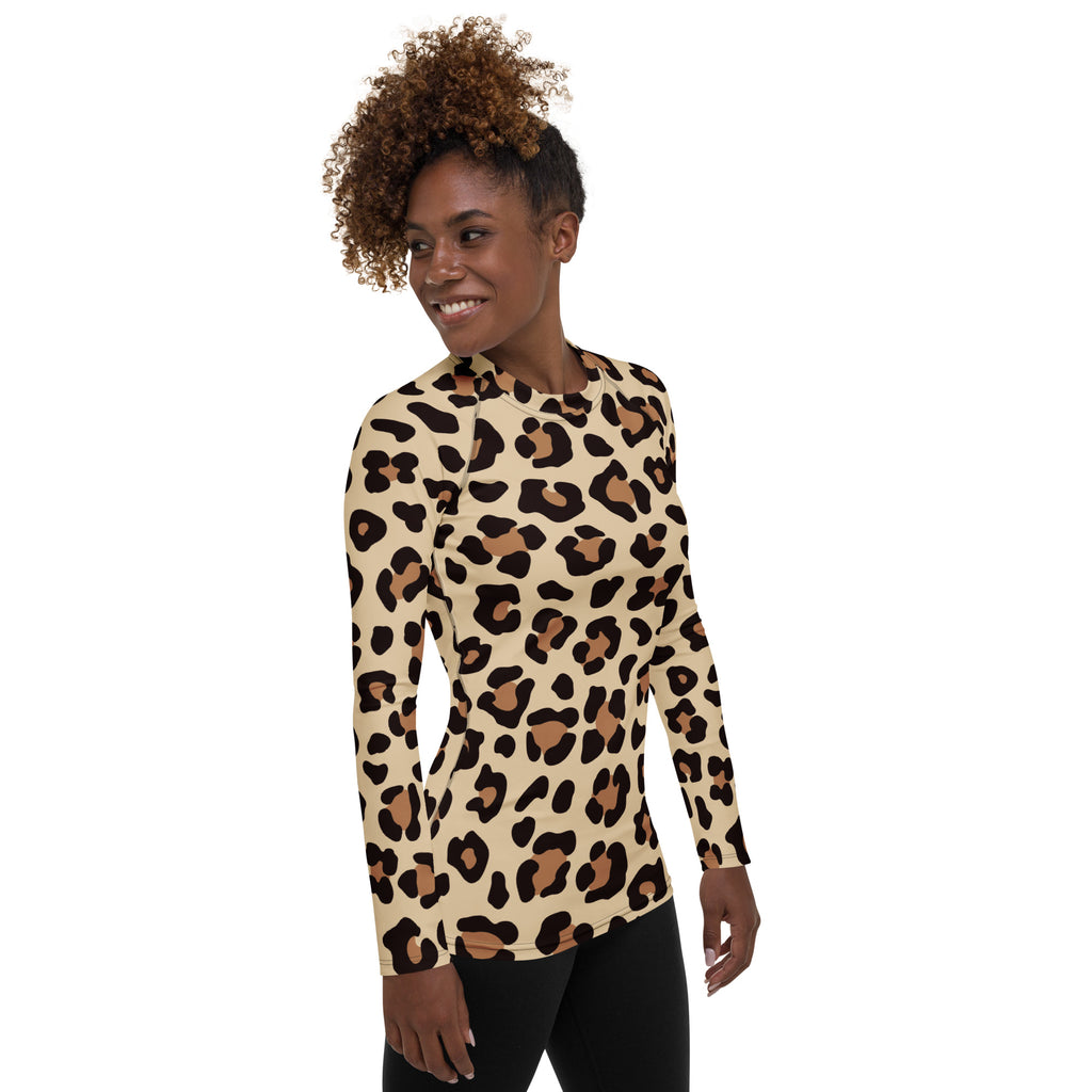 Women's Animal Print Long Sleeve Rash Guard Swim Shirt – Buttery Soft, Sun Safe UPF 50+ Protection, Quick Dry & 4-Way Stretch Comfort
