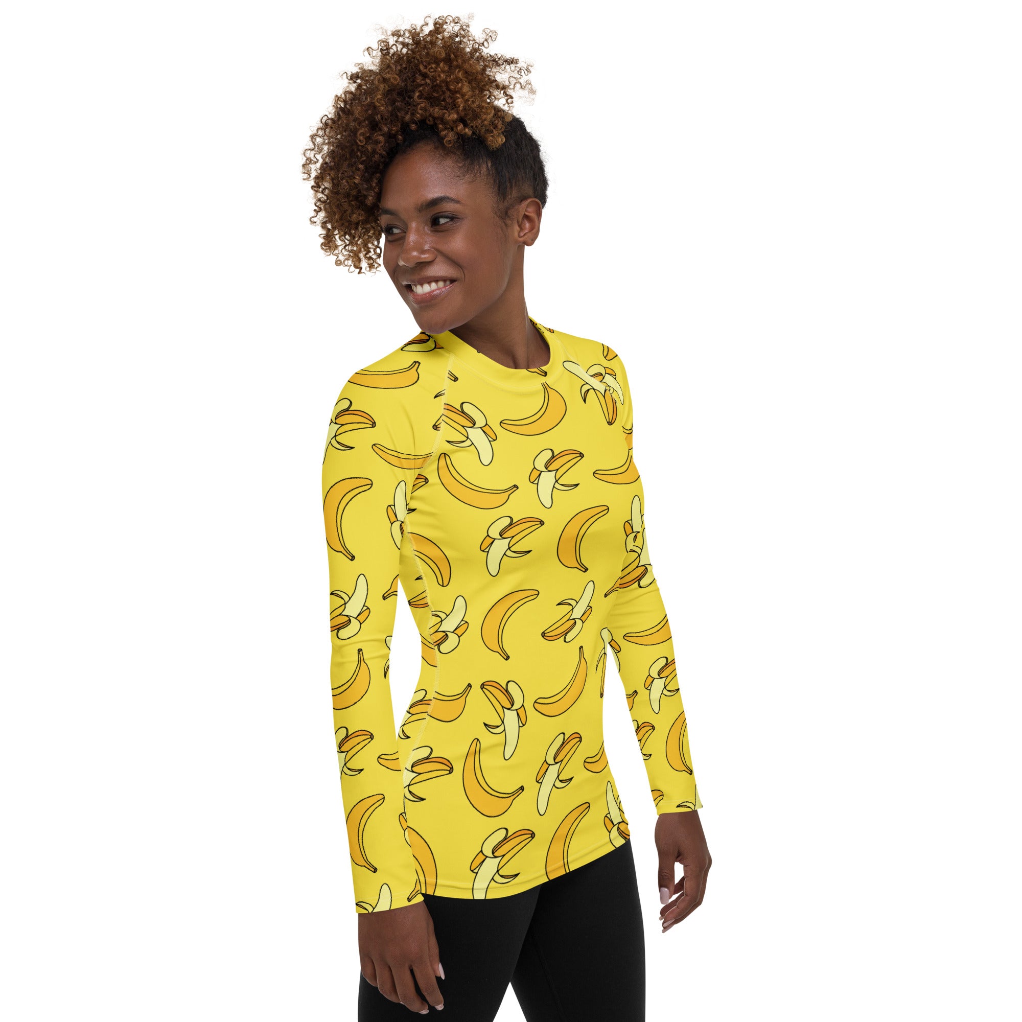 Women's Banana Long Sleeve Rash Guard Swim Shirt – Buttery Soft, Sun Safe UPF 50+ Protection, Quick Dry & 4-Way Stretch Comfort