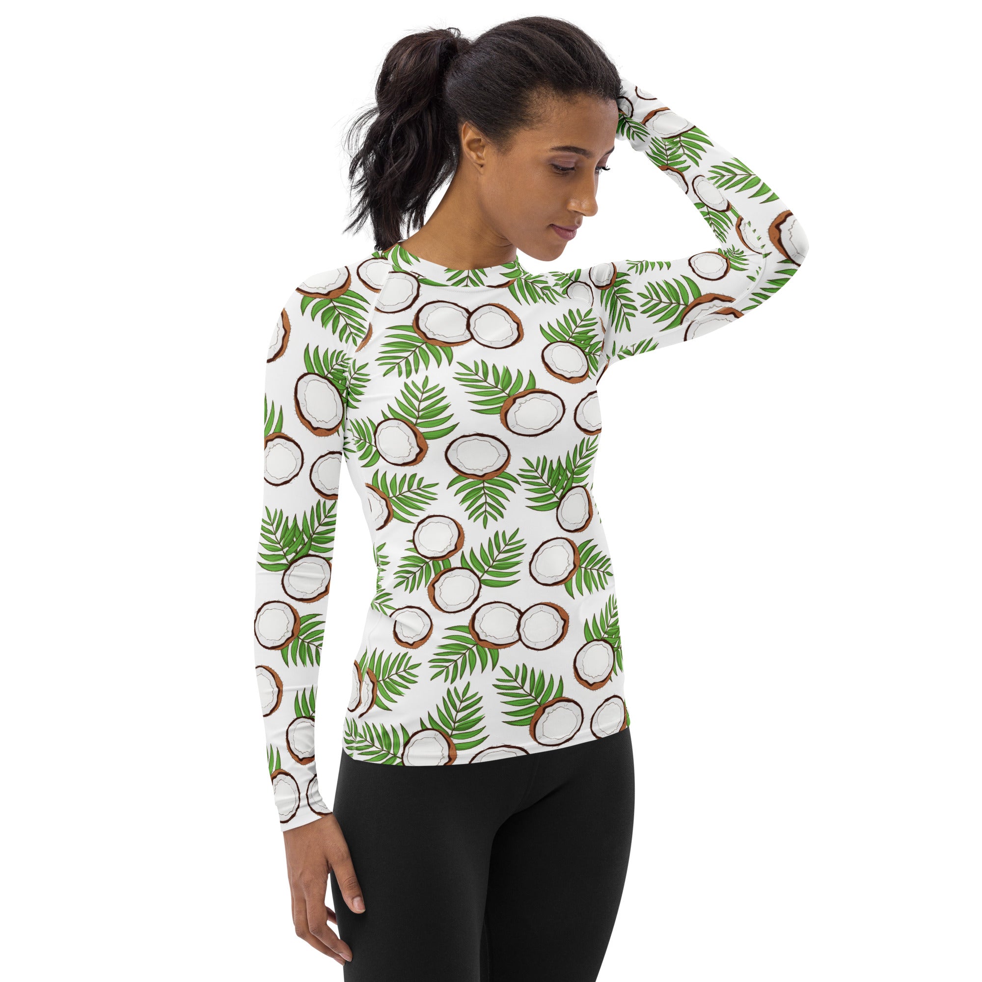 Women's Coconut Long Sleeve Rash Guard Swim Shirt – Buttery Soft, Sun Safe UPF 50+ Protection, Quick Dry & 4-Way Stretch Comfort