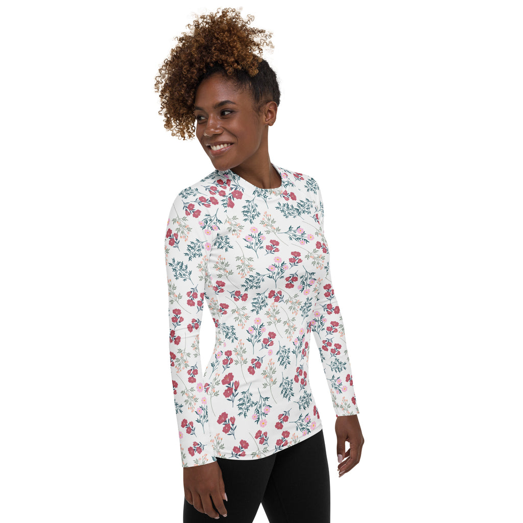 Women's Wildflower Long Sleeve Rash Guard Swim Shirt – Buttery Soft, Sun Safe UPF 50+ Protection, Quick Dry & 4-Way Stretch Comfort