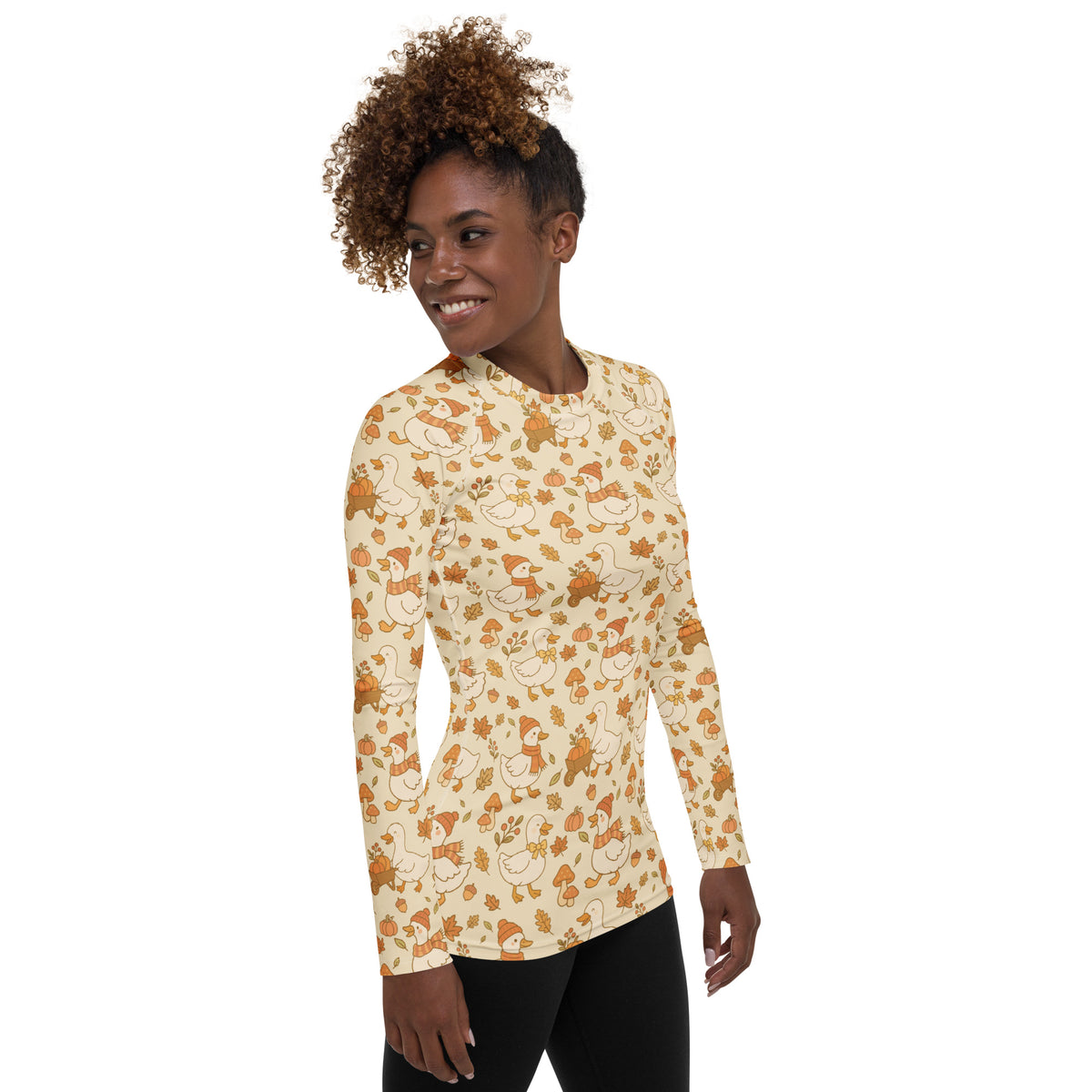 Women's Autumn Goose Long Sleeve Rash Guard Swim Shirt – Buttery Soft, Sun Safe UPF 50+ Protection, Quick Dry & 4-Way Stretch Comfort