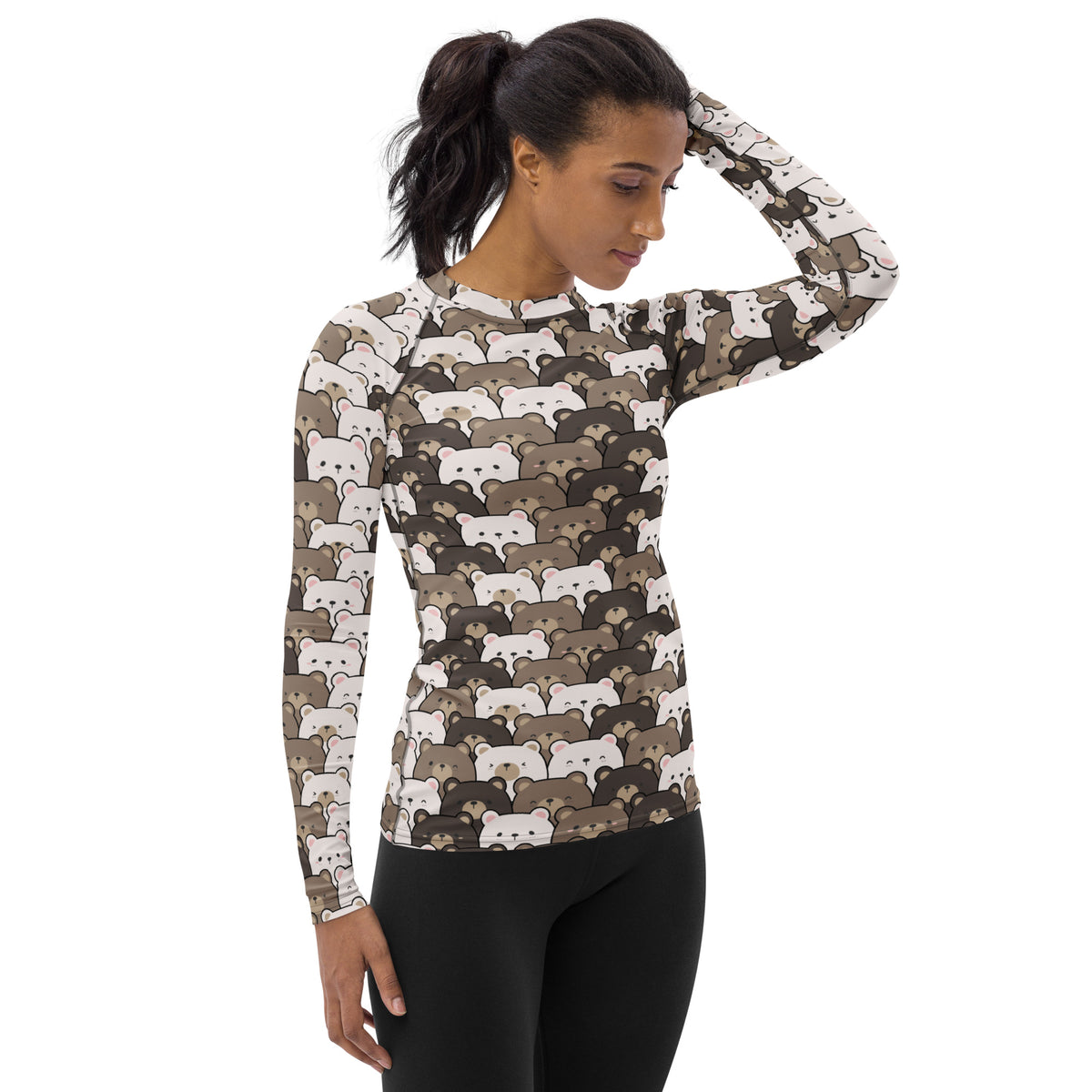 Women's Bear Long Sleeve Rash Guard Swim Shirt – Buttery Soft, Sun Safe UPF 50+ Protection, Quick Dry & 4-Way Stretch Comfort