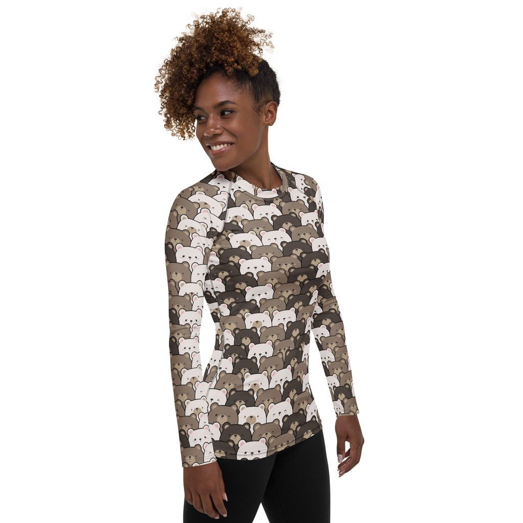 Women's Bear Long Sleeve Rash Guard Swim Shirt – Buttery Soft, Sun Safe UPF 50+ Protection, Quick Dry & 4-Way Stretch Comfort