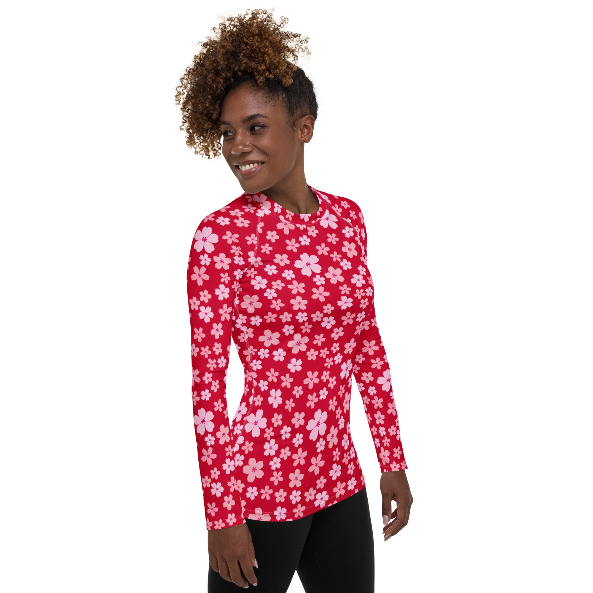 Women's Bright Pink Floral Long Sleeve Rash Guard Swim Shirt – Buttery Soft, Sun Safe UPF 50+ Protection, Quick Dry & 4-Way Stretch Comfort