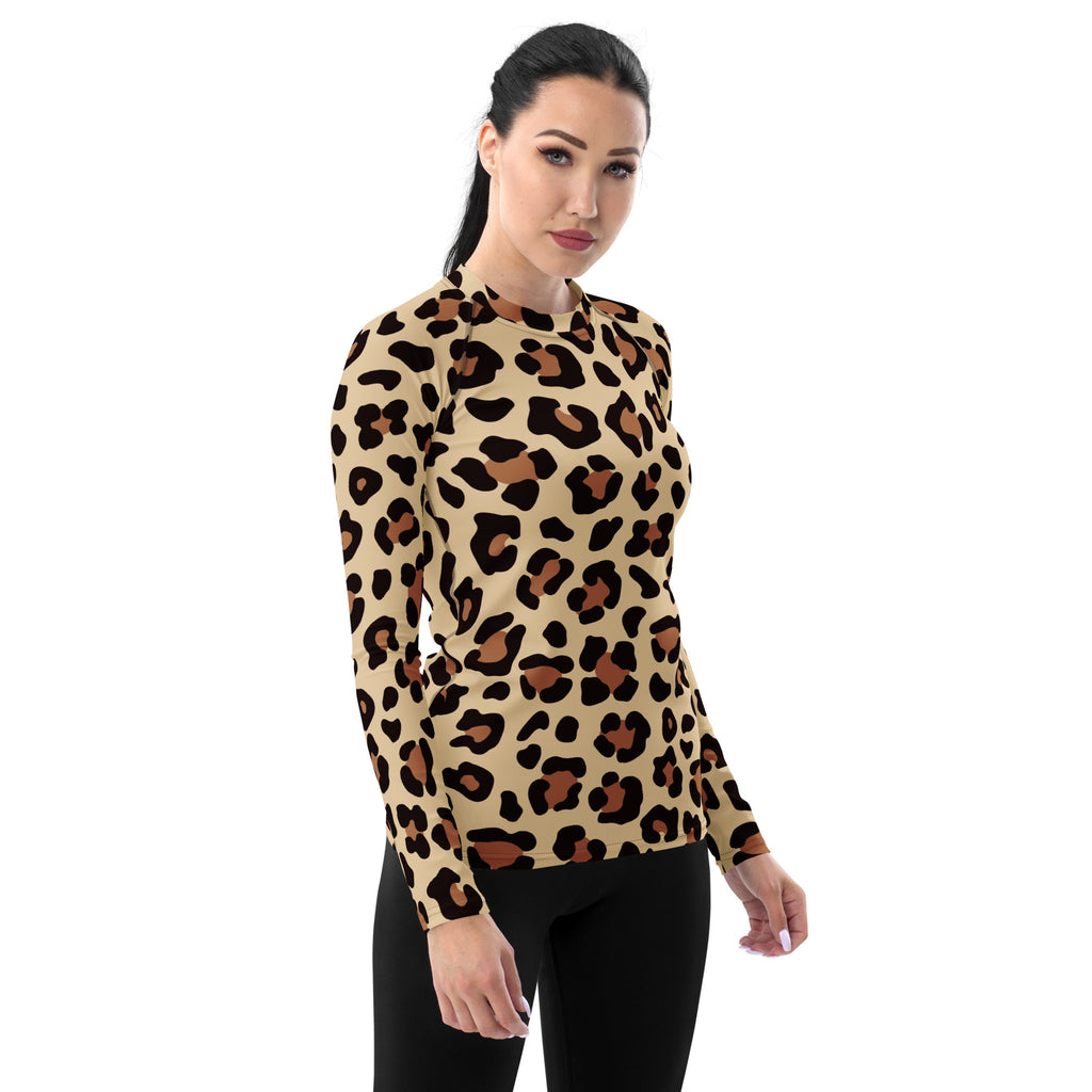 Women's Animal Print Long Sleeve Rash Guard Swim Shirt – Buttery Soft, Sun Safe UPF 50+ Protection, Quick Dry & 4-Way Stretch Comfort