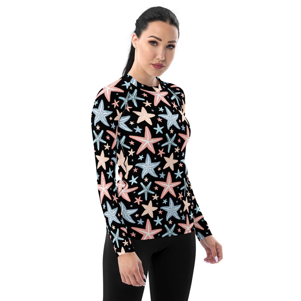 Women's Starfish Long Sleeve Rash Guard Swim Shirt – Buttery Soft, Sun Safe UPF 50+ Protection, Quick Dry & 4-Way Stretch Comfort