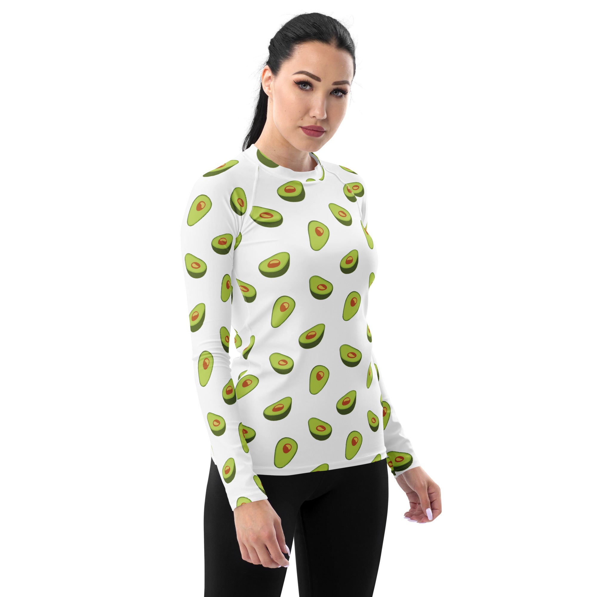 Women's Avocado Long Sleeve Rash Guard Swim Shirt – Buttery Soft, Sun Safe UPF 50+ Protection, Quick Dry & 4-Way Stretch Comfort