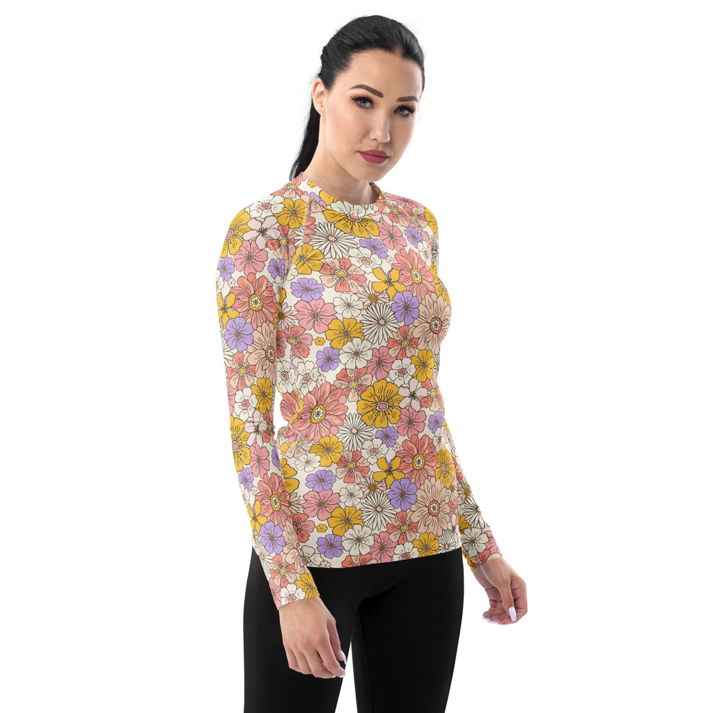 Women's Pink Yellow Purple Long Sleeve Rash Guard Swim Shirt – Buttery Soft, Sun Safe UPF 50+ Protection, Quick Dry & 4-Way Stretch Comfort