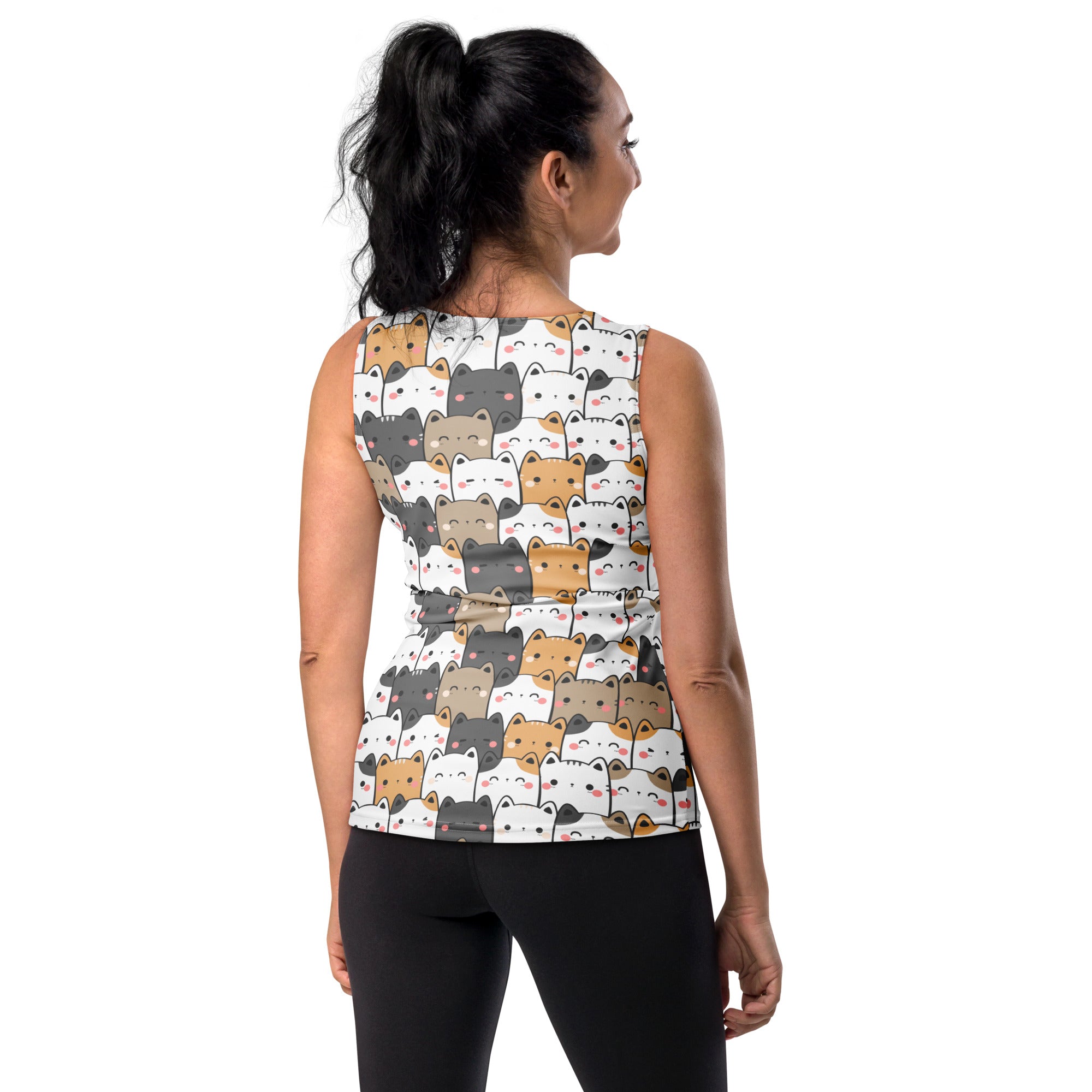 Women's Kawaii Cat Tank Top - Quick Drying, Buttery Soft Fabric With UPF 50+