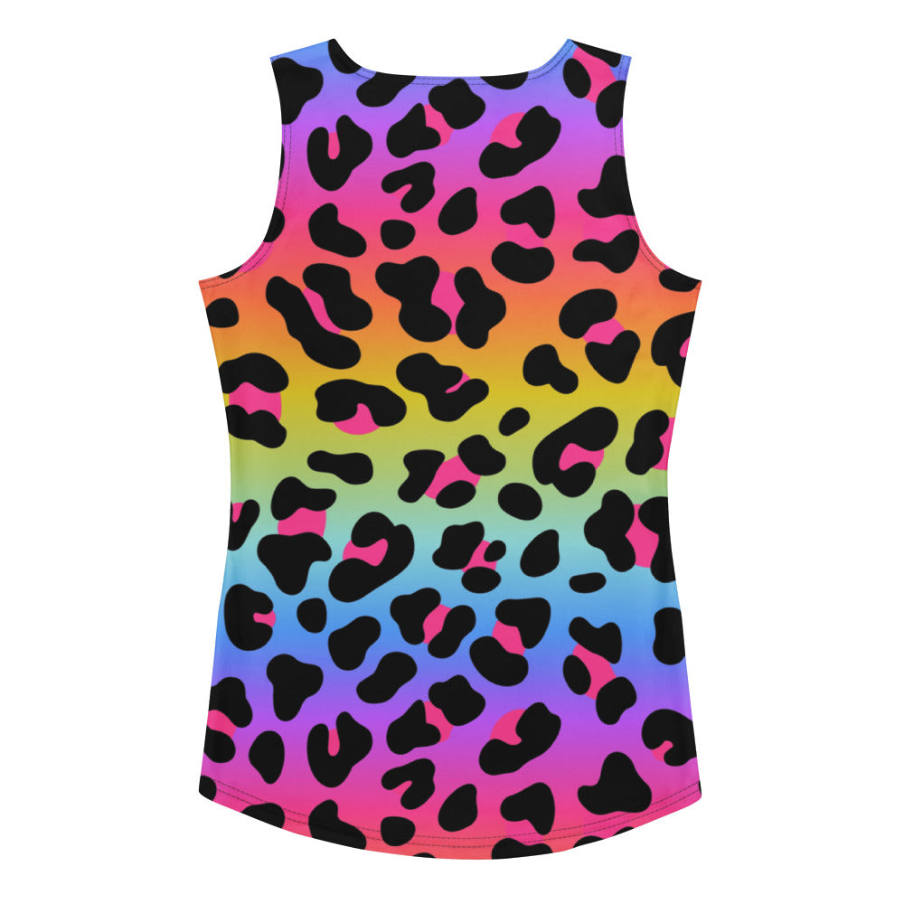 Women's Rainbow Leopard Tank Top - Quick Drying, Buttery Soft Fabric With UPF 50+