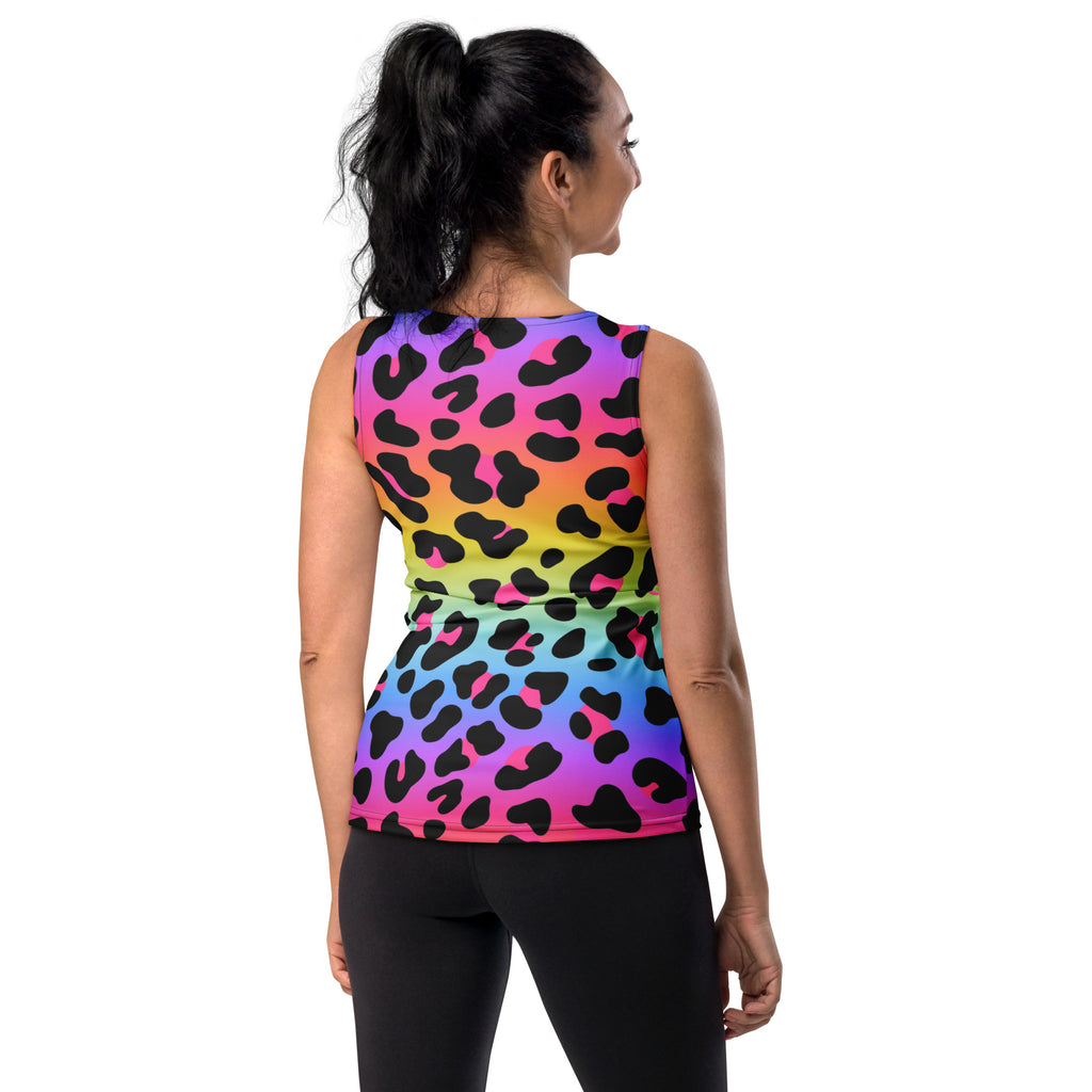 Women's Rainbow Leopard Tank Top - Quick Drying, Buttery Soft Fabric With UPF 50+