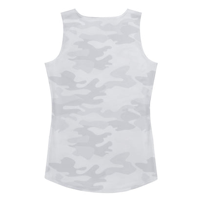 Women's White Camouflage Tank Top - Quick Drying, Buttery Soft Fabric With UPF 50+