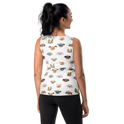 Women's Dog Face Tank Top - Quick Drying, Buttery Soft Fabric With UPF 50+
