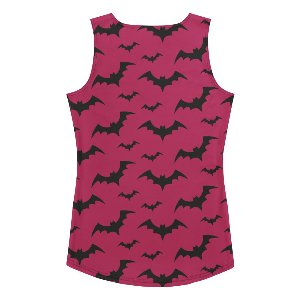 Women's Pink Bats Halloween Tank Top - Quick Drying, Buttery Soft Fabric With UPF 50+