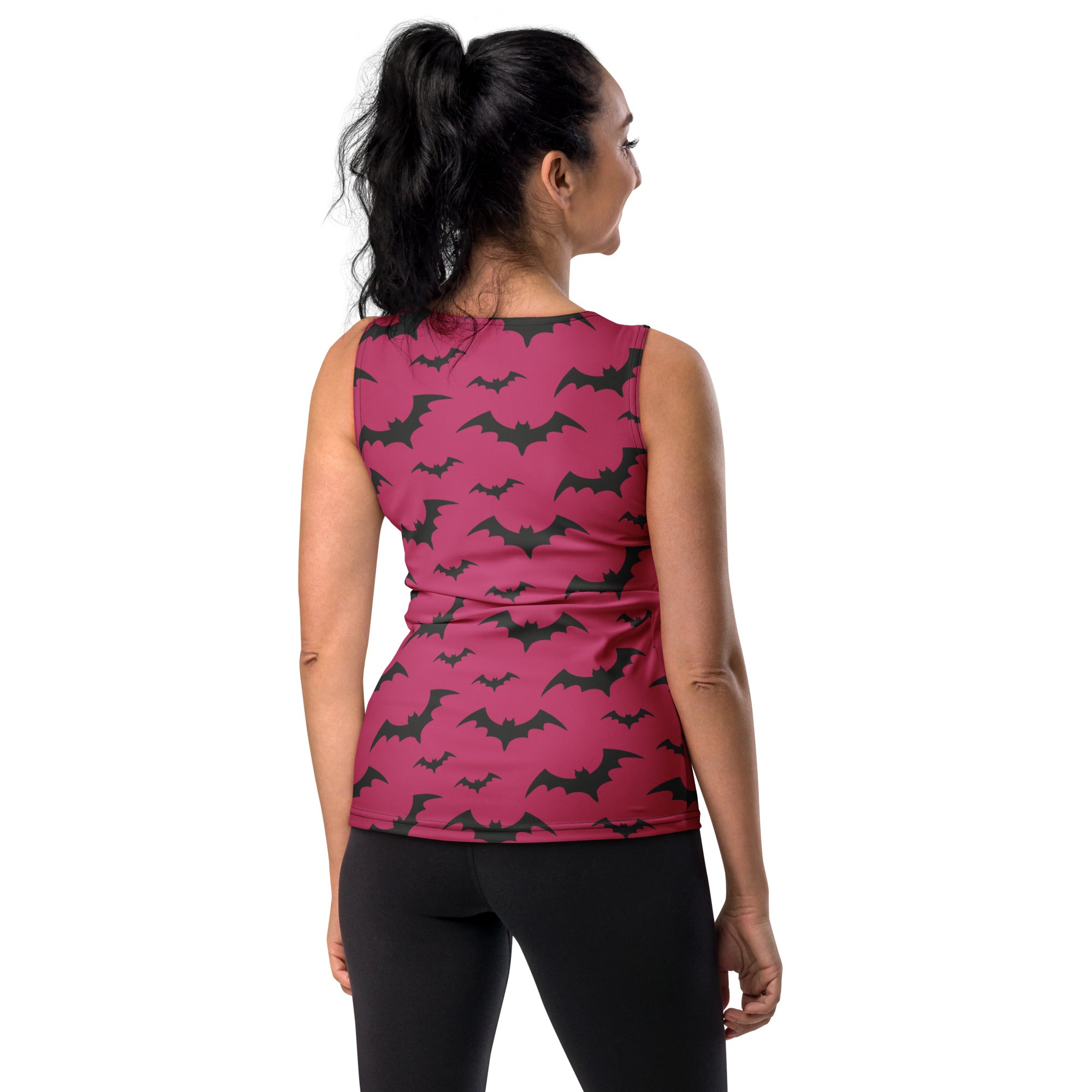 Women's Pink Bats Halloween Tank Top - Quick Drying, Buttery Soft Fabric With UPF 50+