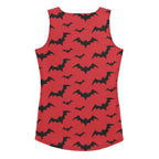 Women's Red Bats Halloween Tank Top - Quick Drying, Buttery Soft Fabric With UPF 50+