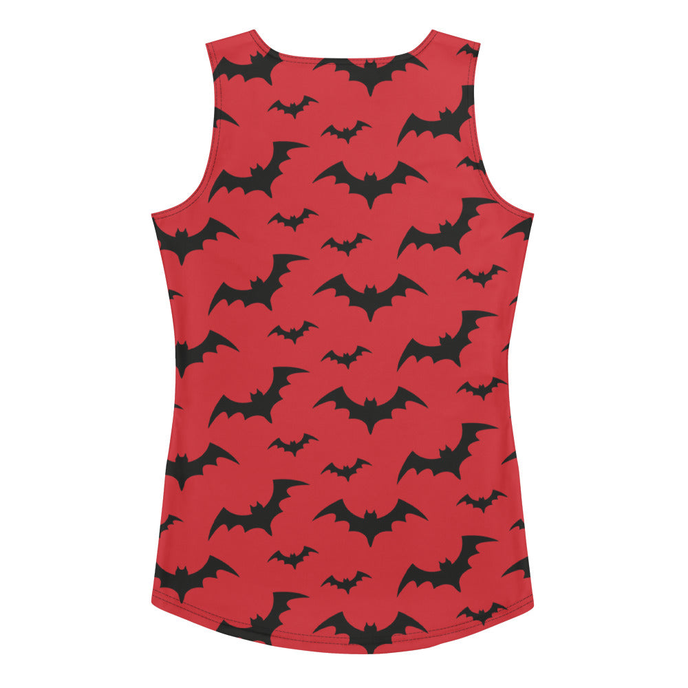 Women's Red Bats Halloween Tank Top - Quick Drying, Buttery Soft Fabric With UPF 50+