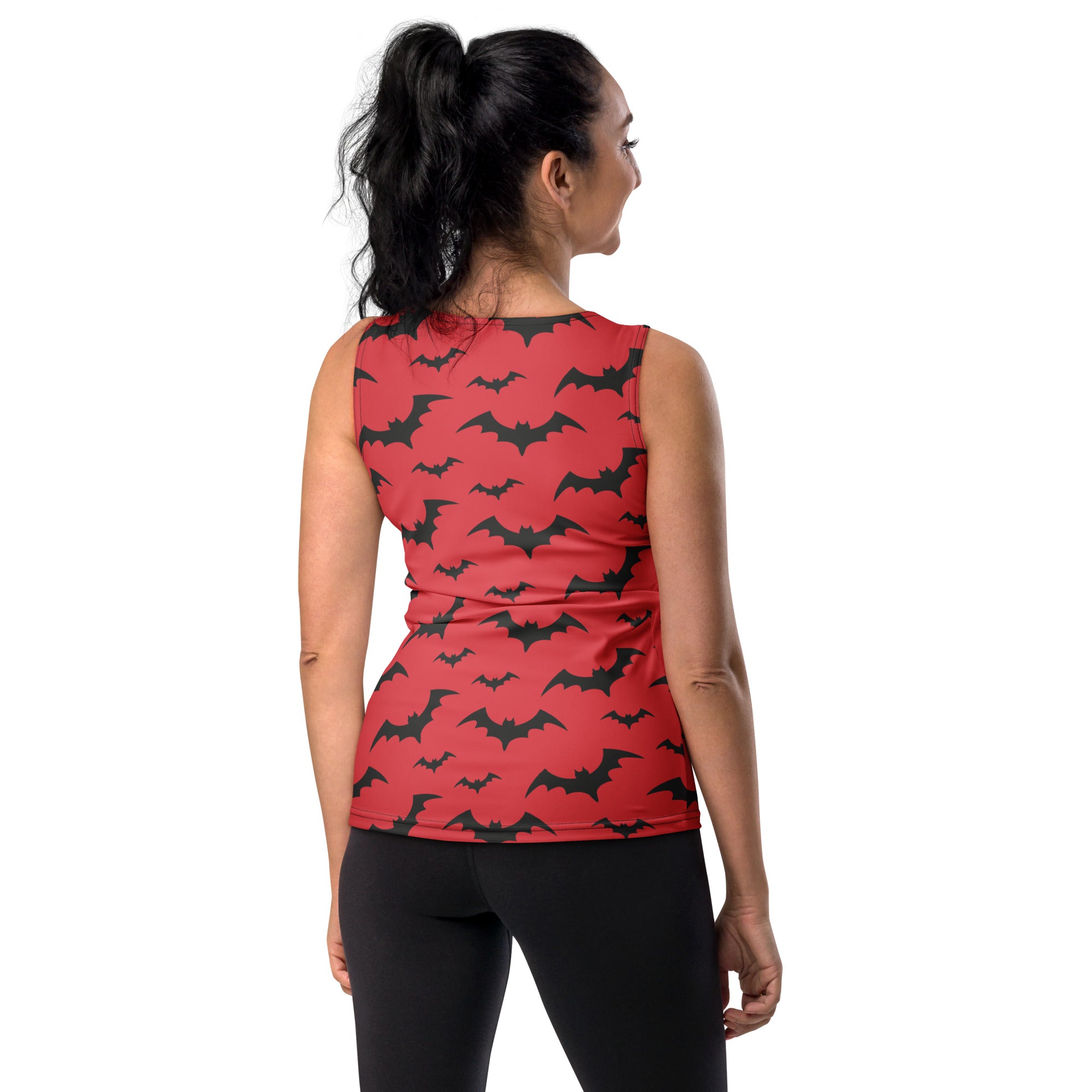 Women's Red Bats Halloween Tank Top - Quick Drying, Buttery Soft Fabric With UPF 50+