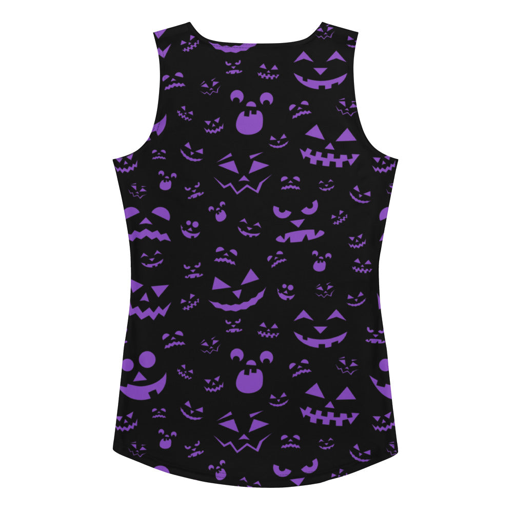 Women's Purple Jack-O’-Lantern Halloween Tank Top - Quick Drying, Buttery Soft Fabric With UPF 50+