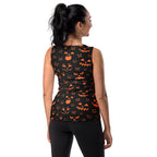 Women's Orange Jack-O’-Lantern Halloween Tank Top - Quick Drying, Buttery Soft Fabric With UPF 50+