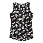 Women's Black Floral Tank Top - Quick Drying, Buttery Soft Fabric With UPF 50+