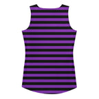 Women's Purple and Black Striped Halloween Tank Top - Quick Drying, Buttery Soft Fabric With UPF 50+