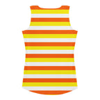 Women's Candy Corn Stripes Halloween Tank Top - Quick Drying, Buttery Soft Fabric With UPF 50+
