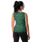 Women's Green Candy Cane Christmas Tank Top - Quick Drying, Buttery Soft Fabric With UPF 50+