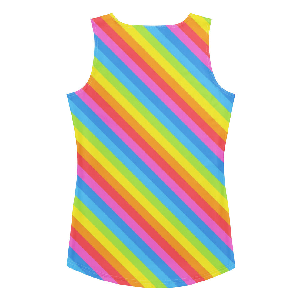 Women's Rainbow Stripe Tank Top - Quick Drying, Buttery Soft Fabric With UPF 50+