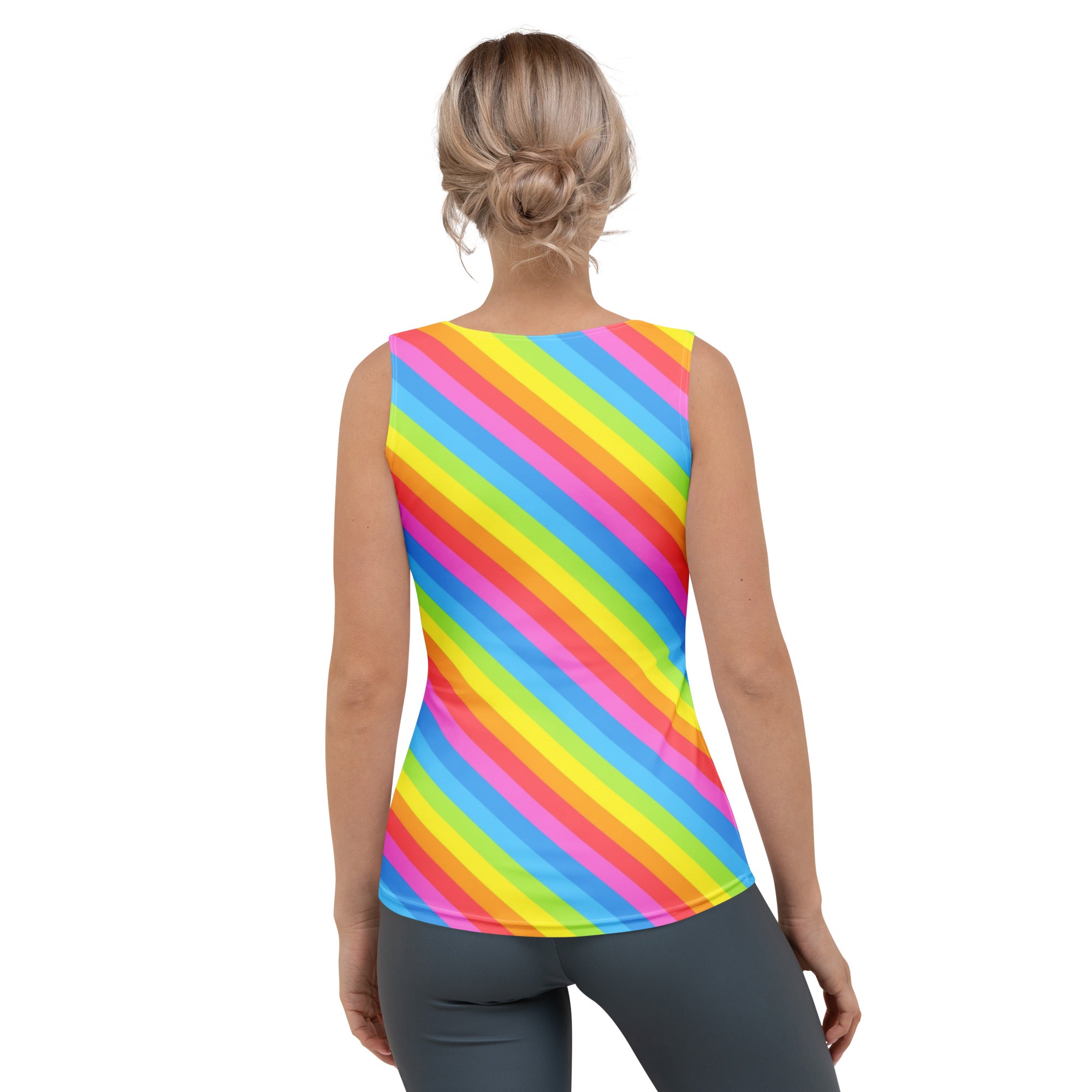 Women's Rainbow Stripe Tank Top - Quick Drying, Buttery Soft Fabric With UPF 50+
