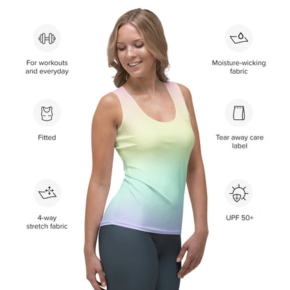Women's Pastel Rainbow Tank Top - Quick Drying, Buttery Soft Fabric With UPF 50+
