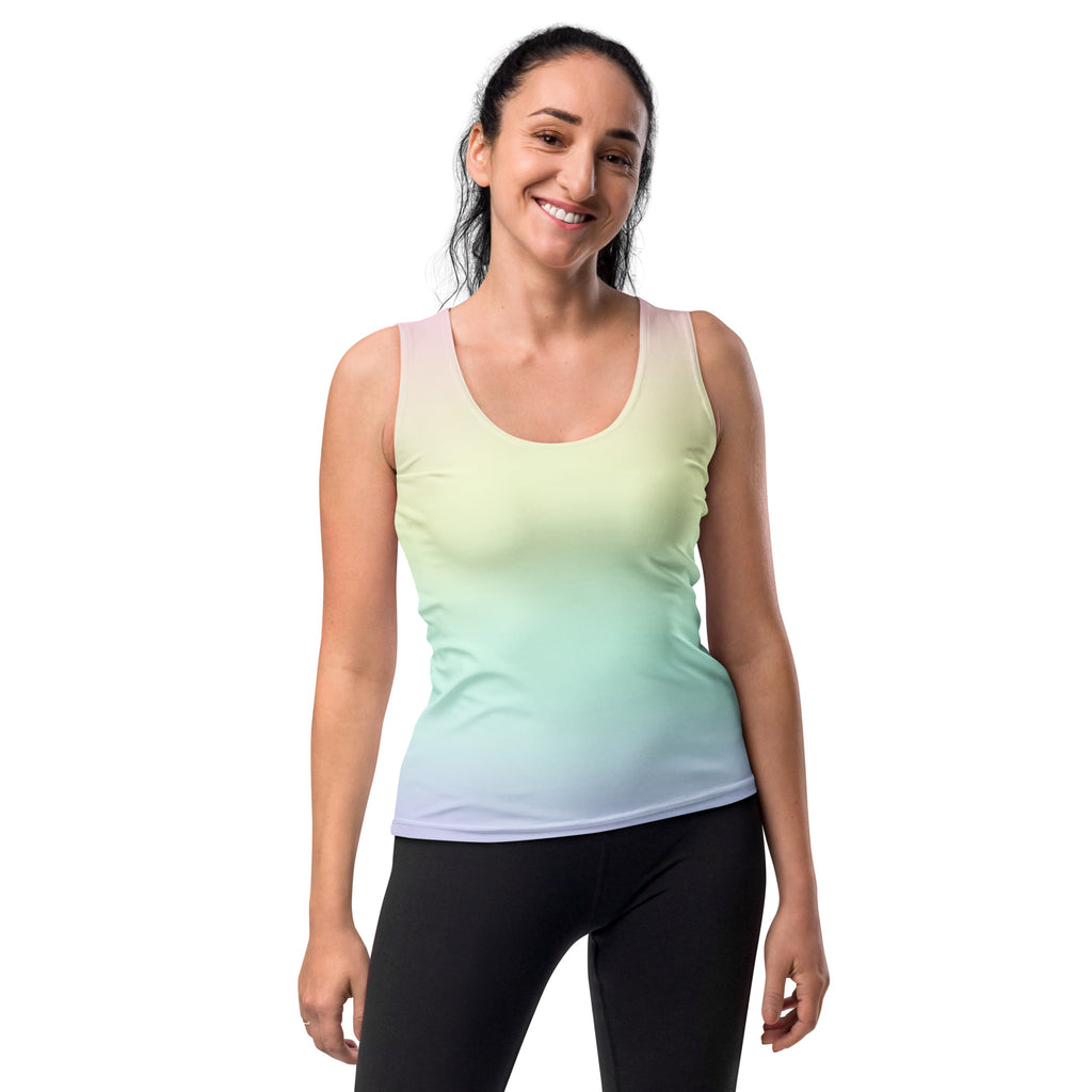 Women's Pastel Rainbow Tank Top - Quick Drying, Buttery Soft Fabric With UPF 50+