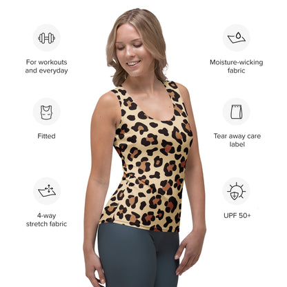 Women's Leopard Print Tank Top - Quick Drying, Buttery Soft Fabric With UPF 50+
