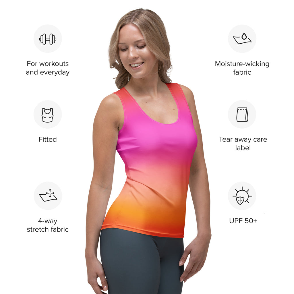 Women's Sunset Ombre Tank Top - Quick Drying, Buttery Soft Fabric With UPF 50+