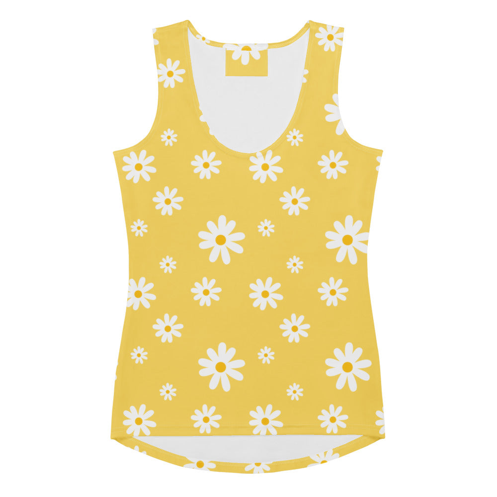 Women's Yellow Daisy Tank Top - Quick Drying, Buttery Soft Fabric With UPF 50+