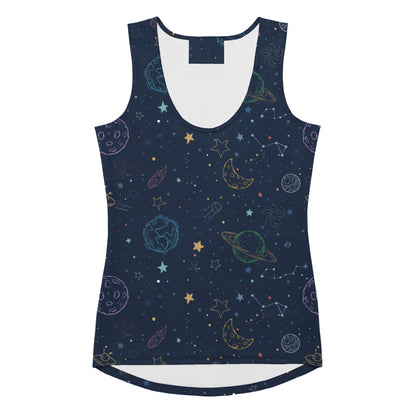 Women's Outer Space Galaxy Tank Top - Quick Drying, Buttery Soft Fabric With UPF 50+