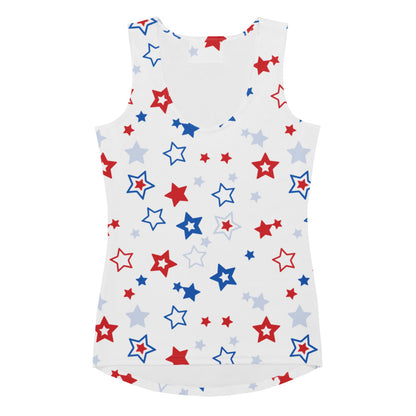Women's Patriotic Stars Tank Top - Quick Drying, Buttery Soft Fabric With UPF 50+