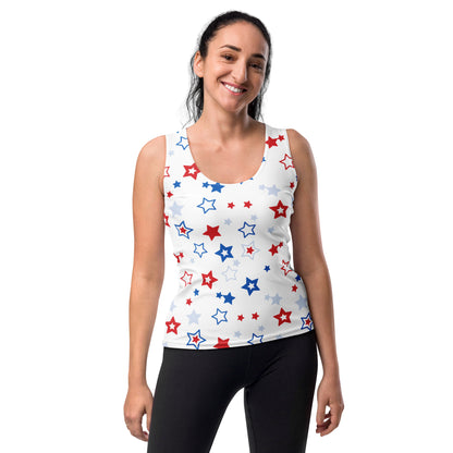 Women's Patriotic Stars Tank Top - Quick Drying, Buttery Soft Fabric With UPF 50+