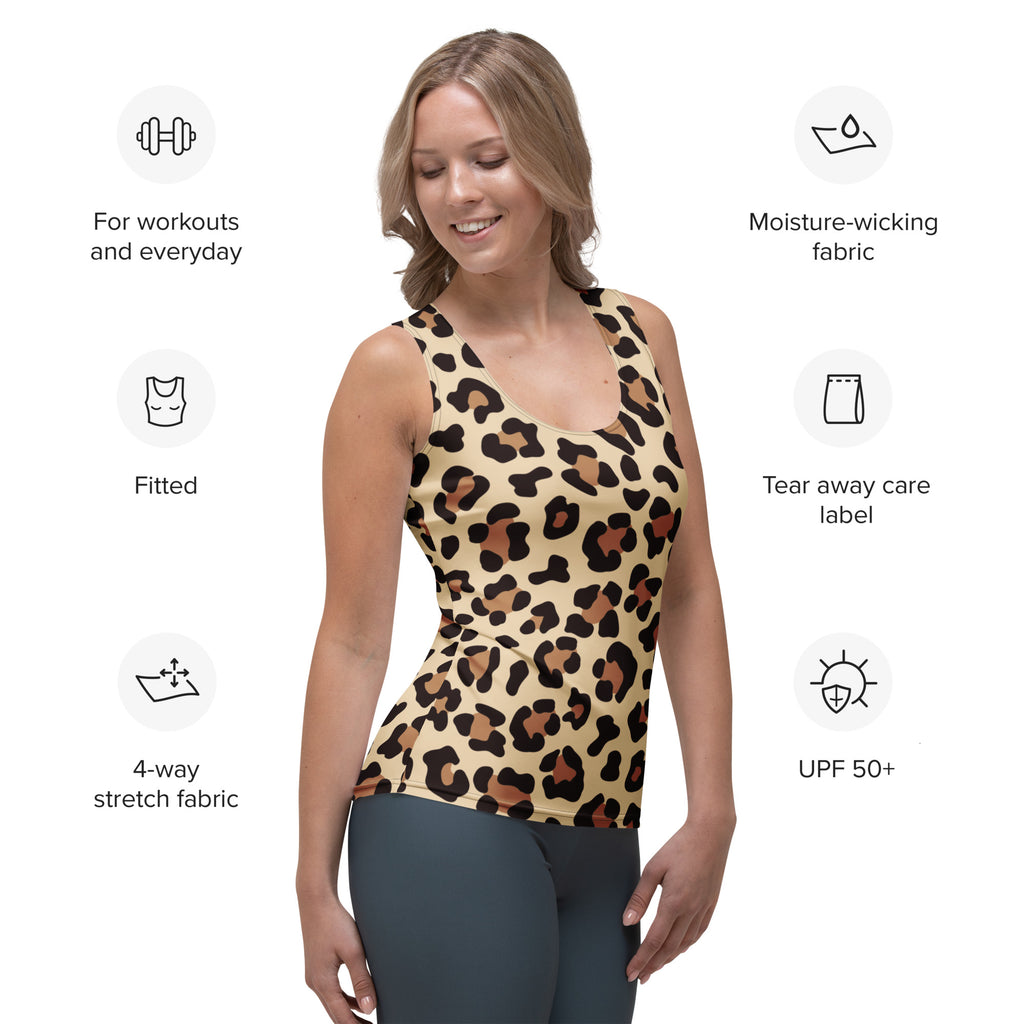 Women's Leopard Print Tank Top - Quick Drying, Buttery Soft Fabric With UPF 50+