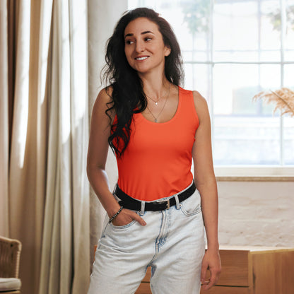 Women's Orange Tank Top - Quick Drying, Buttery Soft Fabric With UPF 50+