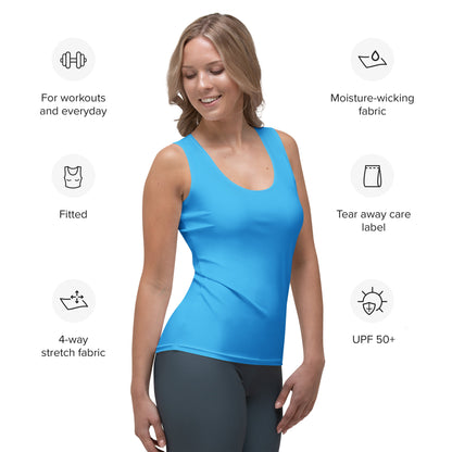 Women's Sky Blue Tank Top - Quick Drying, Buttery Soft Fabric With UPF 50+
